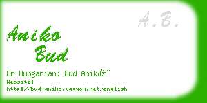 aniko bud business card